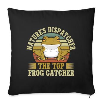 Frog Catcher Dispatcher Frog - Sofakissenbezug 45 x 45 cm - Schwarz - Vorne