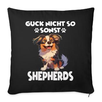 Dictons de chiens Promenade cadeau pour amoureux des chiens AUSSIE - Housse de coussin décorative 45 x 45 cm - noir - Devant