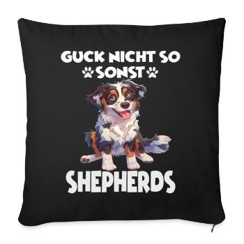 Dog Australian Shepherd T Dog Owner Gift - Sofa pillowcase 17,3'' x 17,3'' (45 x 45 cm) - black - Front