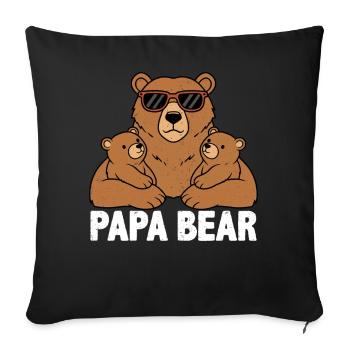 Papa Bear - Sofa pillowcase 17,3'' x 17,3'' (45 x 45 cm) - black - Front