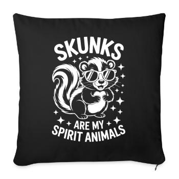 Moufette qui dit un cadeau drôle de moufette - Housse de coussin décorative 45 x 45 cm - noir - Devant