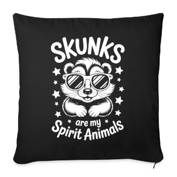 Moufette qui dit un cadeau drôle de moufette - Housse de coussin décorative 45 x 45 cm - noir - Devant
