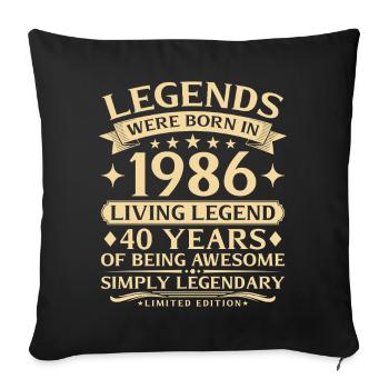 Vintage 1986 Vintage Born 40th Birthday - Sofa pillowcase 17,3'' x 17,3'' (45 x 45 cm) - black - Front