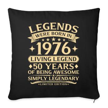 Vintage 1976 Vintage Né 50e anniversaire - Housse de coussin décorative 45 x 45 cm - noir - Devant