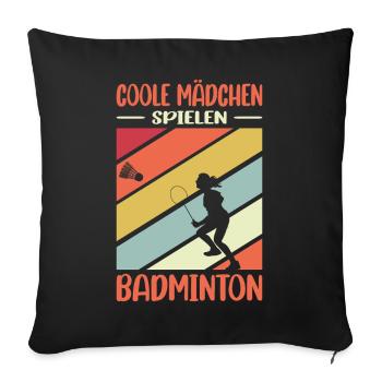 Joueur de badminton offre des tenues de badminton - Housse de coussin décorative 45 x 45 cm - noir - Devant