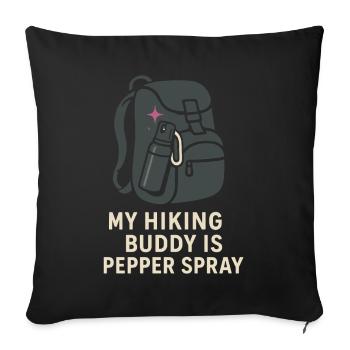 Sentier d’autonomisation des randonneurs solo pour femmes - Housse de coussin décorative 45 x 45 cm - noir - Devant