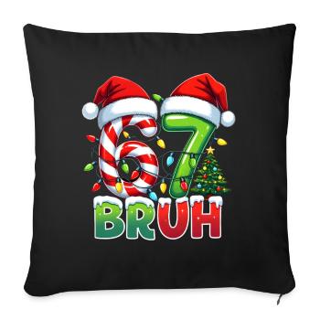 Bruh 67 cannes en sucre de Noël design - Housse de coussin décorative 45 x 45 cm - noir - Devant