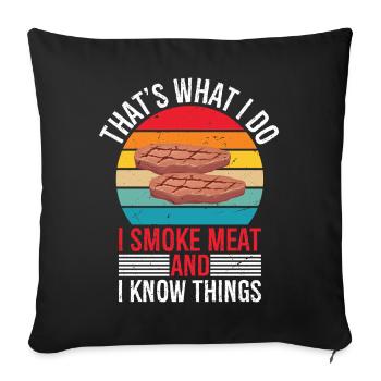 Funny Pitmaster I Smoke Meat BBQ Smoker Grill  - Sofakissenbezug 45 x 45 cm - Schwarz - Vorne