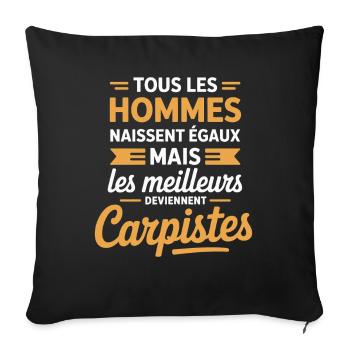 The best become carp anglers Humour Fisherman - Sofa pillowcase 17,3'' x 17,3'' (45 x 45 cm) - black - Front
