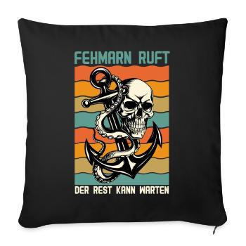 FEHMARN CALLS THE REST CAN WAIT Retro Funny - Sofa pillowcase 17,3'' x 17,3'' (45 x 45 cm) - black - Front