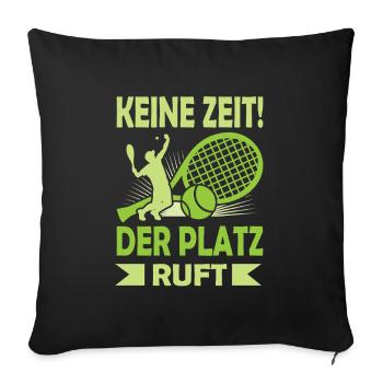 Joueur de tennis offre des tenues de paroles de tennis - Housse de coussin décorative 45 x 45 cm - noir - Devant