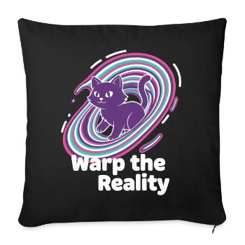 Purple Cat Portal Swirl - Sofa pillowcase 17,3'' x 17,3'' (45 x 45 cm) - black - Front
