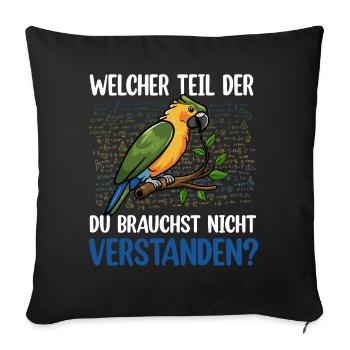 Understanding colorful parrot? - Sofa pillowcase 17,3'' x 17,3'' (45 x 45 cm) - black - Front