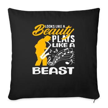 On dirait une beauté jouant du saxophone - Housse de coussin décorative 45 x 45 cm - noir - Devant