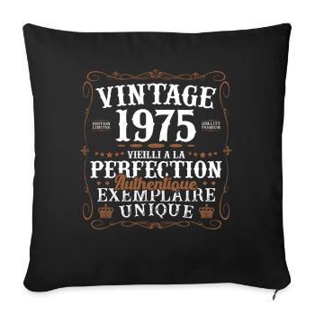 authentique_1975 - Sofa pillowcase 17,3'' x 17,3'' (45 x 45 cm) - black - Front