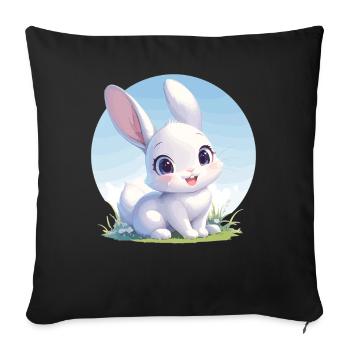 Bunny Bunny - Sofa pillowcase 17,3'' x 17,3'' (45 x 45 cm) - black - Front