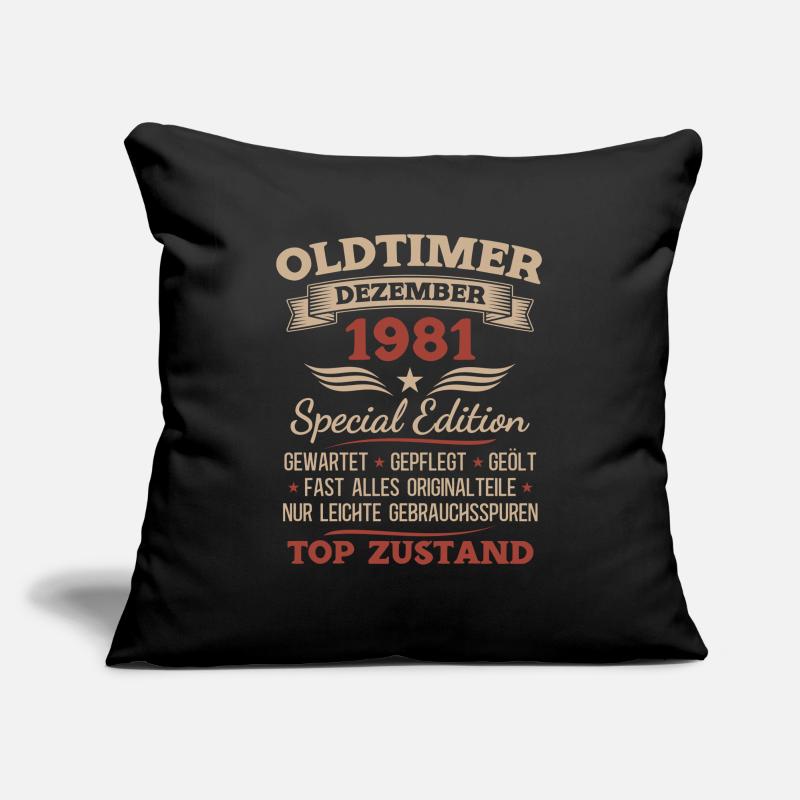 44. Geburtstag Geschenk Oldtimer Dezember 1981 Sofakissenbezug 45 x 45 cm