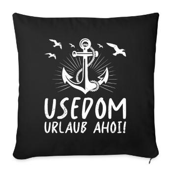 USEDOM HOLIDAY AHOY! Sailor Fun - Sofa pillowcase 17,3'' x 17,3'' (45 x 45 cm) - black - Front
