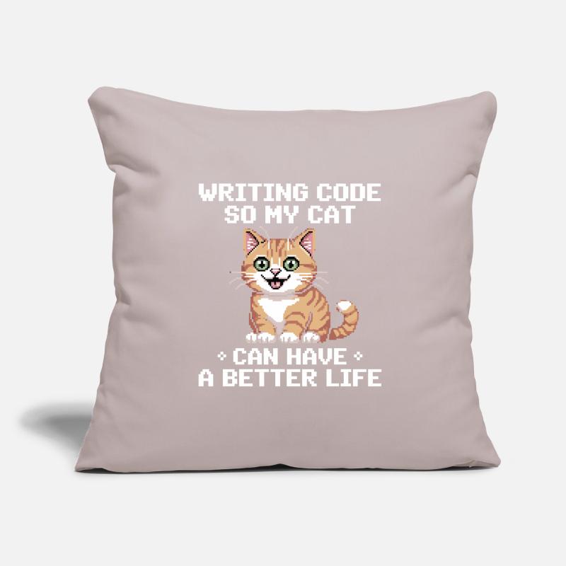 Programming Cat Funny Coding and Cat German Sofa pillowcase 17,3'' x 17,3'' (45 x 45 cm)