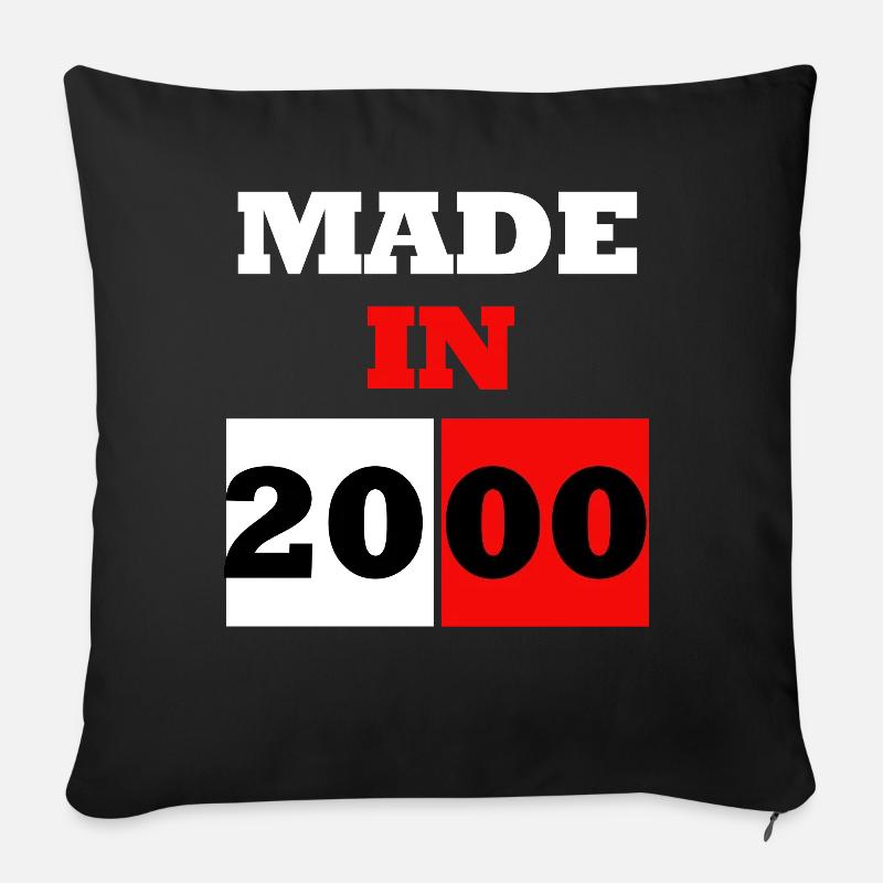Hergestellt zum Jubiläum 2000 - Sofakissenbezug 45 x 45 cm - Schwarz