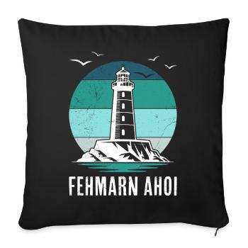 Baltic Sea FEHMARN AHOI Phare Rétro Drôle - Housse de coussin décorative 45 x 45 cm - noir - Devant