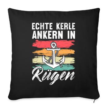Island of Rügen REAL GUYS ANCHORING IN RÜGEN SAILORS - Sofa pillowcase 17,3'' x 17,3'' (45 x 45 cm) - black - Front