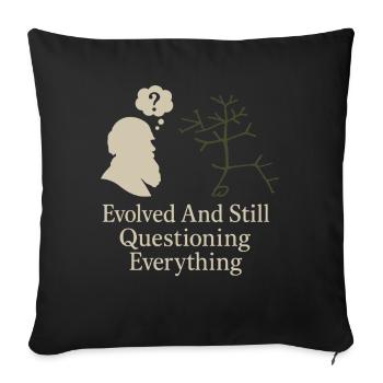 Charles Darwin Gift Natural - Sofa pillowcase 17,3'' x 17,3'' (45 x 45 cm) - black - Front