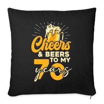 70 Jahre Cheers & Beers - Sofakissenbezug 45 x 45 cm - Schwarz - Vorne
