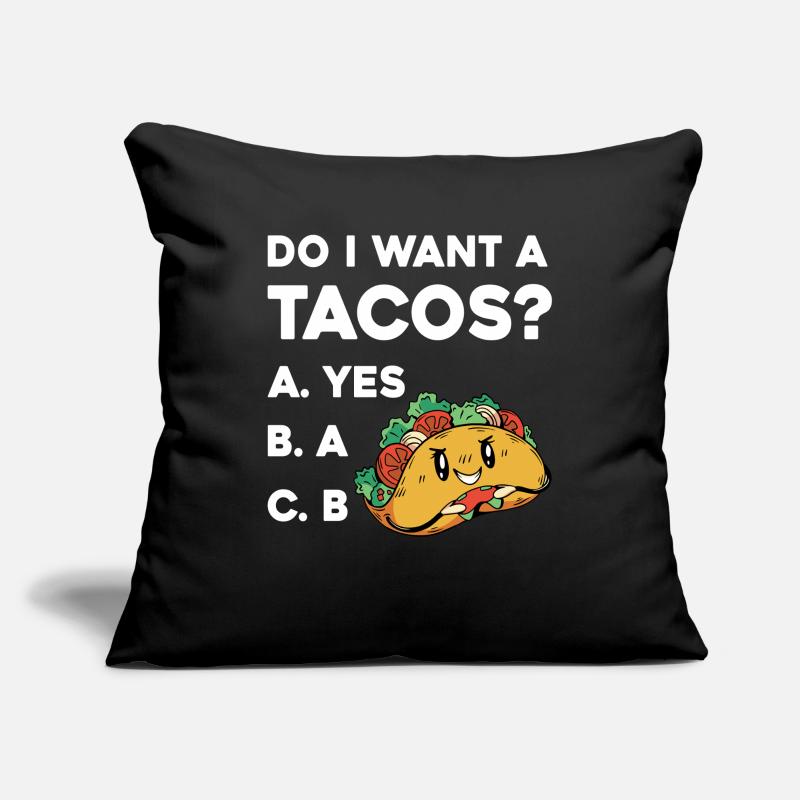 Taco Frage: Ja Oder Nein Housse de coussin décorative 45 x 45 cm
