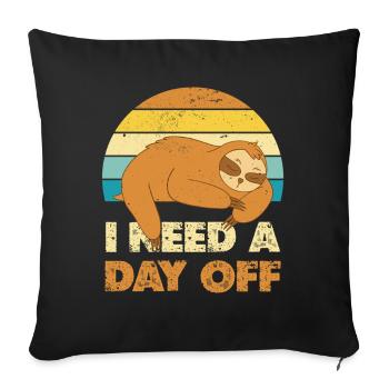 Sleeping Sloth Holiday Day - Sofa pillowcase 17,3'' x 17,3'' (45 x 45 cm) - black - Front
