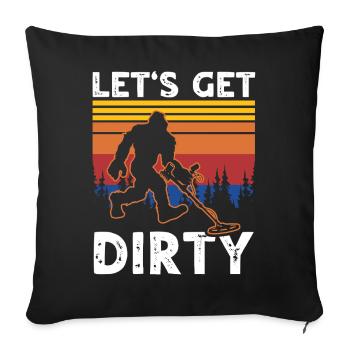 Sasquatches Dirt Fishing Big Foot - Sofa pillowcase 17,3'' x 17,3'' (45 x 45 cm) - black - Front