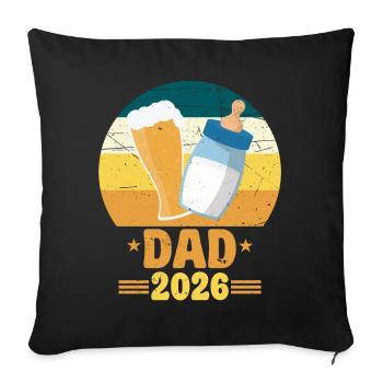 Dad 2026 Daddy-to-be Baby Ad Dad - Sofa pillowcase 17,3'' x 17,3'' (45 x 45 cm) - black - Front