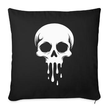Skull Halloween Creepy Melting Skull - Sofa pillowcase 17,3'' x 17,3'' (45 x 45 cm) - black - Front
