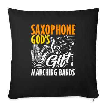 Saxophone Saxophonist Musical Instrument God Bands - Sofa pillowcase 17,3'' x 17,3'' (45 x 45 cm) - black - Front
