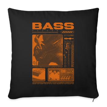 Bassiste amateur de basse Streetwear - Housse de coussin décorative 45 x 45 cm - noir - Devant