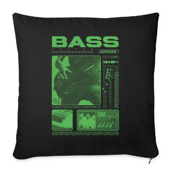 Bassiste amateur de basse Streetwear - Housse de coussin décorative 45 x 45 cm - noir - Devant