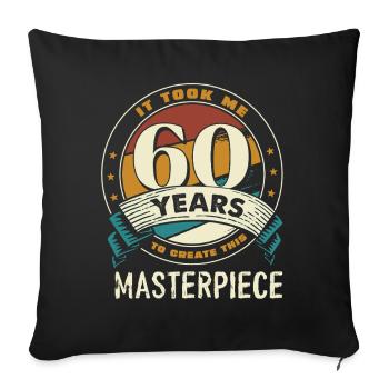60 Years of Meisterwerk Badge - Sofa pillowcase 17,3'' x 17,3'' (45 x 45 cm) - black - Front