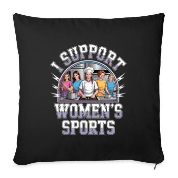 I Support Women's Sports Unwearable Bootleg - Sofa pillowcase 17,3'' x 17,3'' (45 x 45 cm) - black - Front