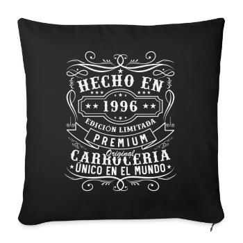 Cadeau d’anniversaire vintage fabriqué en 1996 - Housse de coussin décorative 45 x 45 cm - noir - Devant