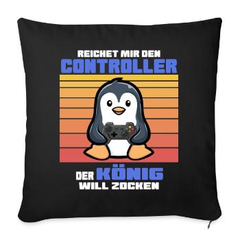King at gaming - Sofa pillowcase 17,3'' x 17,3'' (45 x 45 cm) - black - Front