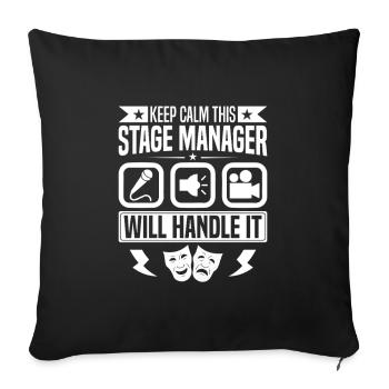 Directeur de théâtre Équipe de scène professionnelle en coulisses - Housse de coussin décorative 45 x 45 cm - noir - Devant