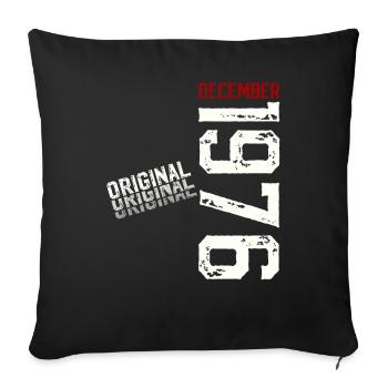 49e anniversaire Original décembre Né en 1976 - Housse de coussin décorative 45 x 45 cm - noir - Devant