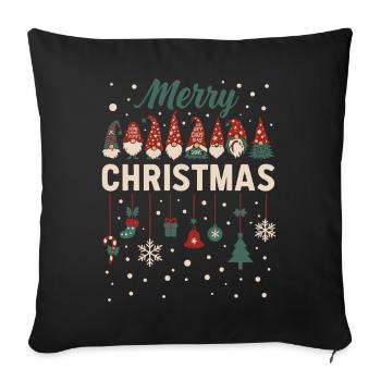 Joyeux Noël Guirlande de Nains - Housse de coussin décorative 45 x 45 cm - noir - Devant