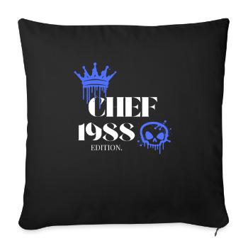 Édition Chef 1988 37 anniversaire Déclaration - Housse de coussin décorative 45 x 45 cm - noir - Devant