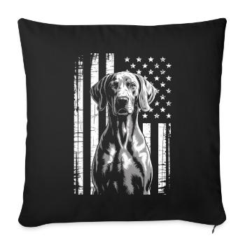Silhouette patriotique du Labrador - Housse de coussin décorative 45 x 45 cm - noir - Devant
