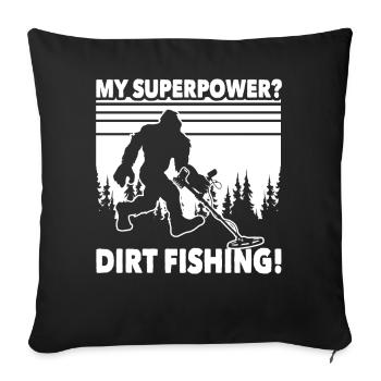 Dirt Fishing Big Foot - Sofa pillowcase 17,3'' x 17,3'' (45 x 45 cm) - black - Front