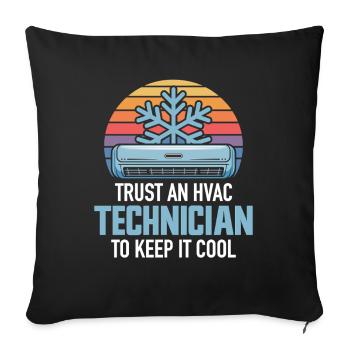 Technicien CVC Expert en climatisation rétro Professionnels du design - Housse de coussin décorative 45 x 45 cm - noir - Devant
