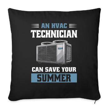 Technicien CVC drôle conçoit l’ingénierie thermique froide - Housse de coussin décorative 45 x 45 cm - noir - Devant