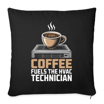 Coffee Lover HVAC Technician Gift Worker - Sofa pillowcase 17,3'' x 17,3'' (45 x 45 cm) - black - Front