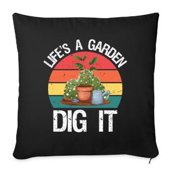 La vie de jardinier est un cadeau pour les amoureux des plantes de jardin - Housse de coussin décorative 45 x 45 cm - noir - Devant